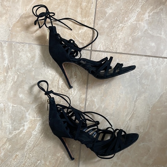 RAYE x Revolve - *Brielle* Black Strappy Suede Stiletto Heel - Picture 4 of 5